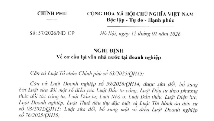 ĐIỂM MỚI CỦA NGHỊ ĐỊNH 57/2026/NĐ-CP VỀ CỔ PHẦN HÓA DOANH NGHIỆP NHÀ NƯỚC 70 nghi dinh 57